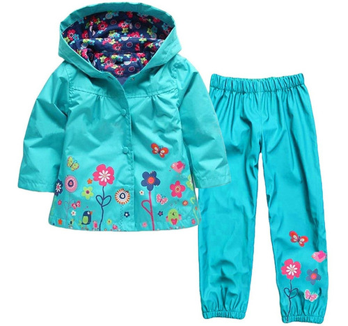 Chaqueta De Manga Larga Para Niñas Pequeñas Impermeable