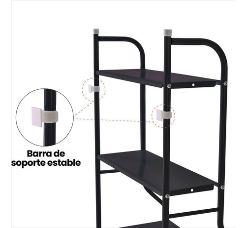 Organizador De Baño Metálico 3 Estantes Negro - Koa SINO100-NE