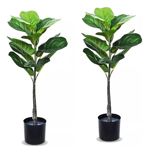  Ficus Artificial Planta Apta Exterior  74 Cm  Pack X2