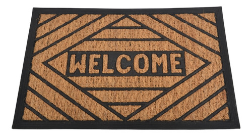 Felpudo Rustico Coco Goma 40x60 Welcome Bienvenidos Entrada