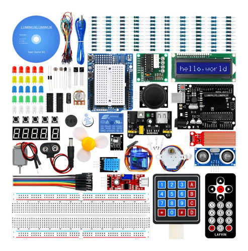 Super Completo Kit Compatible C/ Arduino Uno R3 Con Tutorial