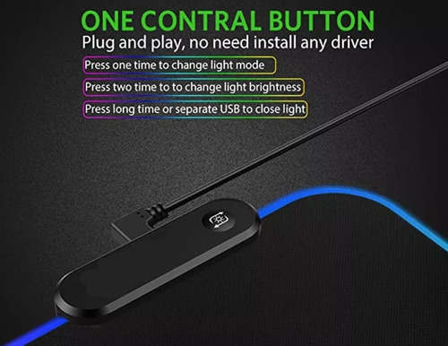 Imagen 6 de 7 de Mouse Pad Gamer Alfombrilla 900 X 400 X 4 Mm Negro Glowing