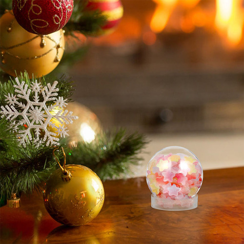 12 Bolas De Nieve De Plástico Transparente Hechas A Mano Con