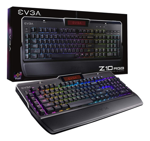 Teclado Juegos Evga Z10 Rgb, Led Retroiluminado Rgb, Lcd