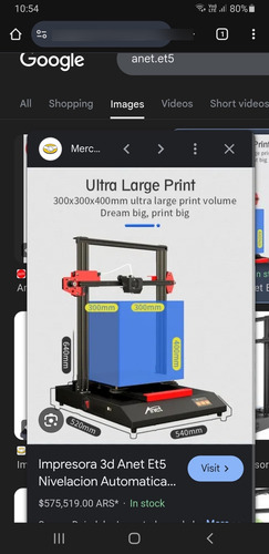 Impresora 3d Anet Et5 Touch Gris Oscuro (Usado)