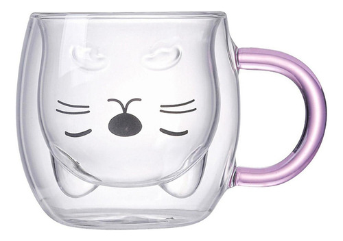 Pbf For 2x Taza De Cristal Con Forma De Oreja De Gato, Taza