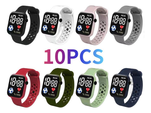 10pzas Reloj C1 Reloj Electrónico Led Cuadrado Mayoreo