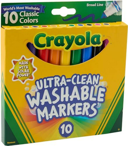 Marcadores Lavables Crayola Ultraclean Broadline (10 Unidade