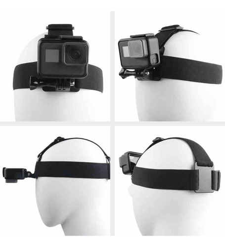 Vincha Correa Arnés Accesorio Cabeza Casco Head Gopro Hero. Negro