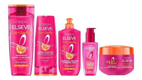 Kit Elseve Liso Dos Sonhos Sh 400+cond 200+cr Trt+cr Pnt+ser