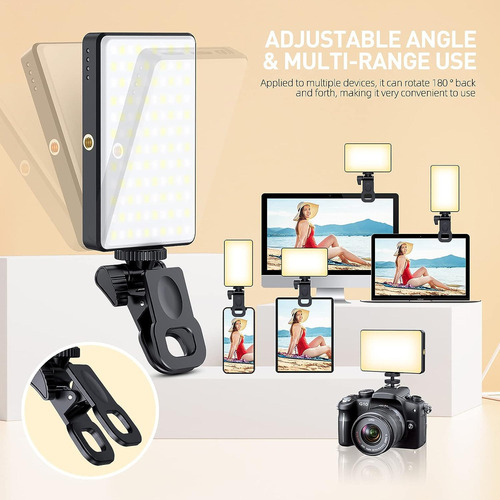 Mm 120 Led Teléfono Luz Luz Selfie Recargable Clip Luz De