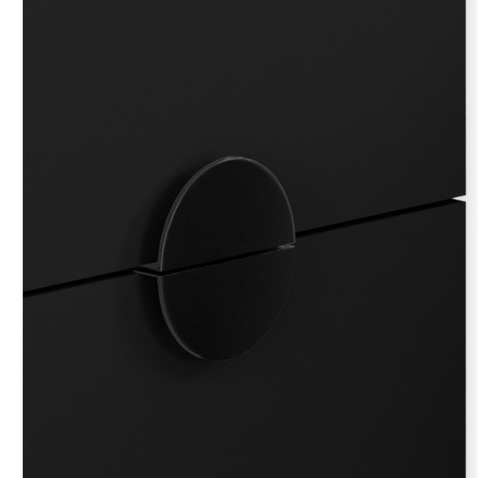 Mesa De Cabeceira Industrial 2gavetas Pé De Ferro Steel Luxo Acabamento Fosco Cor Preto-preto