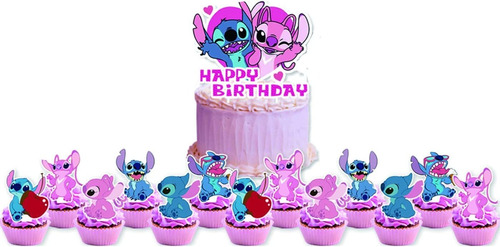 Pink Lilo And Stitch Cake Toppers Cupcake Toppers 25packs,li
