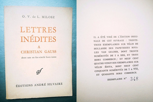 O. V. De L. Milosz - Lettres Inédites A Christian Gauss