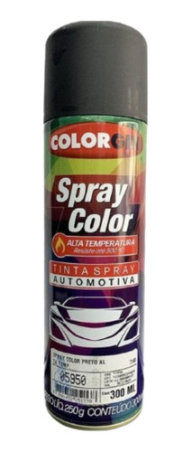 Tinta Spray Alta Temperatura 500° Colorgin Preto Fosco 300ml