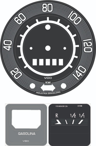 Imagem 1 de 1 de Kit Adesivo Velocímetro + Relógio Combustível - Fusca 70a76