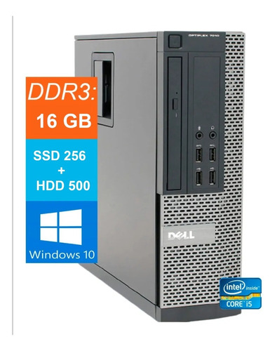 Desktop Dell Optiplex 7010 I5 3470 16gb Ssd256+hdd500 Win10