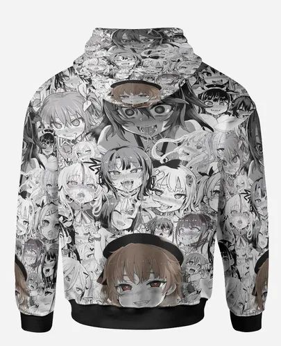 Moletom Ahegao Upcycling Hentai Anime Ecchi Manga 3d Otaku 5