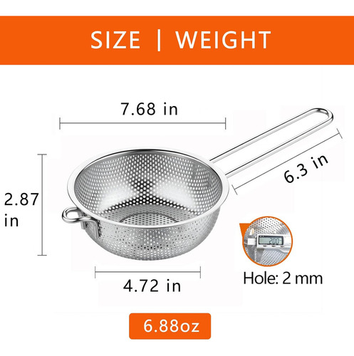 S Colador De Lavabo De Acero Inoxidable Greatlink Con Asa
