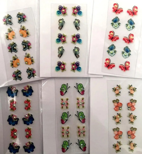 Kit 30 Cartelas Adesivos Unhas Decoradas Películas Artesanal