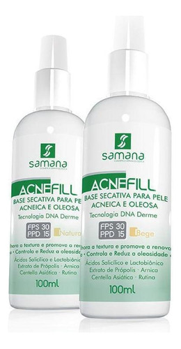 Samana Acne Fill Base Secativa Fps30 Natural 100ml