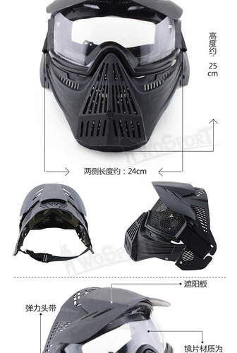 Imagen 9 de 10 de Mascara Táctica Airsoft Junxing Proteccion Fm-3