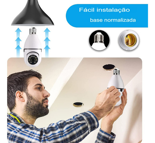 Câmera Ip Lâmpada Inteligente Sensor 360o Ptz C/ Sensor B-17