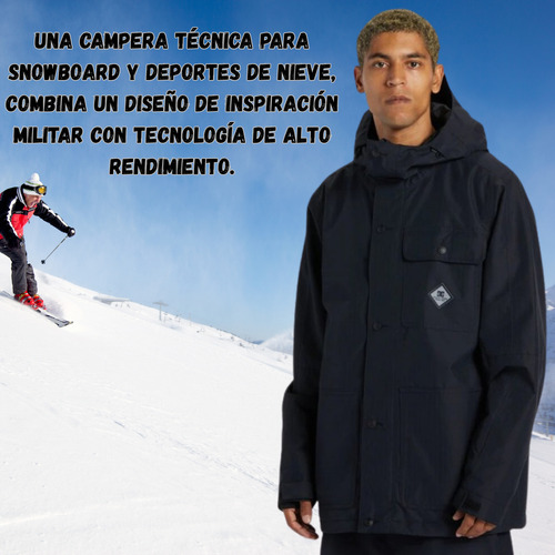 Campera De Nieve Hombre Dc Shoes Snowboard Ski Servo Negro M Lisa