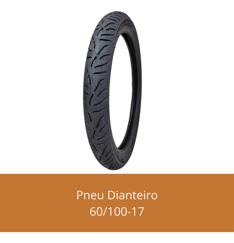 Pneu Dianteiro Jet 50 125 Biz Pop 60/100-17 Uso Sem Câmara