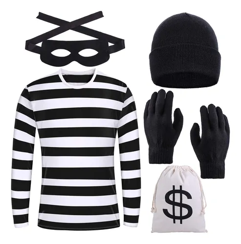 Uratot Conjunto De Disfraz De Ladrn De Halloween, Incluye Ca