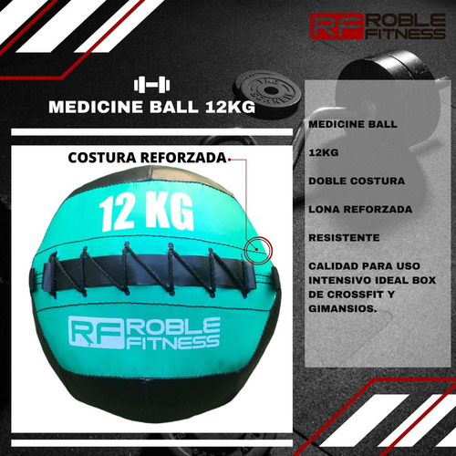 Imagen 2 de 7 de Pelota Sin Pique 12kg Medicine Ball Crossfit Funcional
