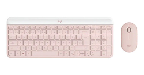 Kit Teclado Mouse Logitech Inalam Ultradelgado Mk470 Rosa