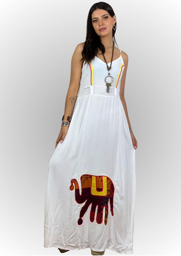 Maxi Vestido Con Elefante