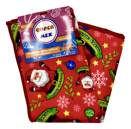 50 Trapo Paño Microfibra Navideño Cocina Multiusos