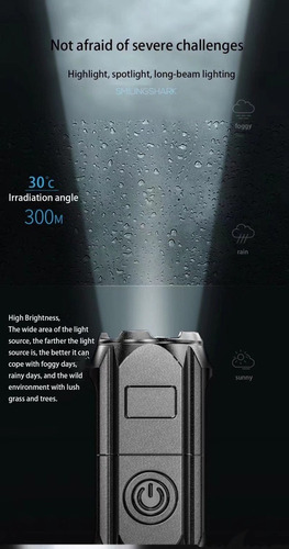 Linterna Super Shock Defense Con Alcance Usb 500m, 2 Unis