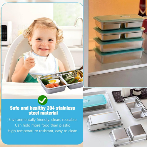 Recipientes De Acero Inoxidable Con Doble Compartimento Para