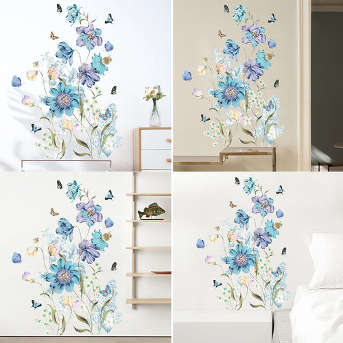 Hermosas Pegatinas De Pared Con Fondo De Flores