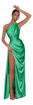 Comprar Vestido De Fiesta Con Tajo Al Cuerpo Saten Importado 24292