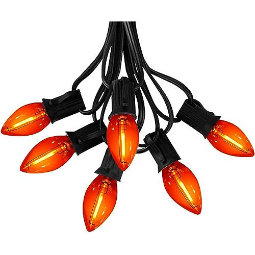 C7 Orange Led String Lights, 25ft Orange Halloween Ligh...