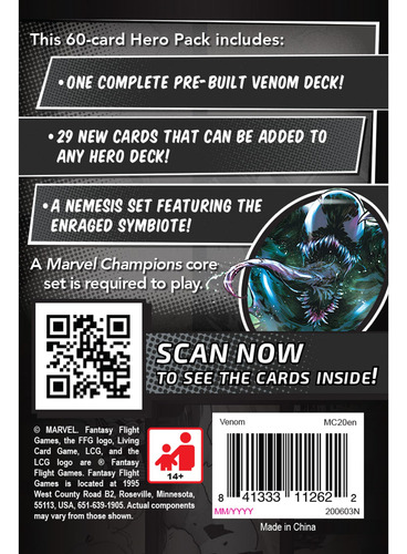 Marvel Champions Paquete De Héroe Venom - Juego De Cartas