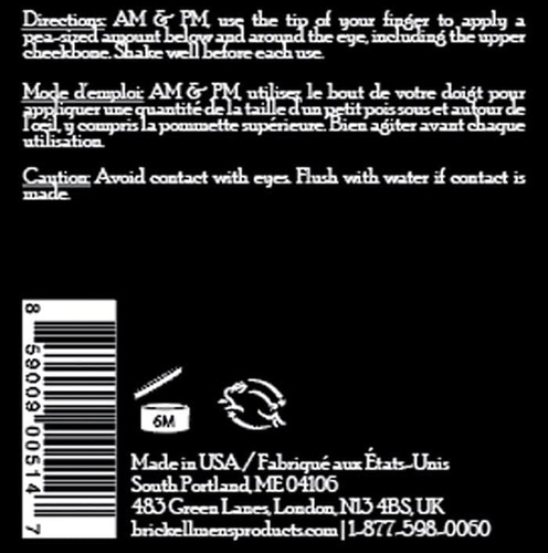 Brickell Mens Restoring Under Eye Cream Para Hombres, Bálsam