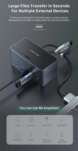 Hub Usb C 16 Em 1 Cabletime C162ag Com Hdmi E Rj45