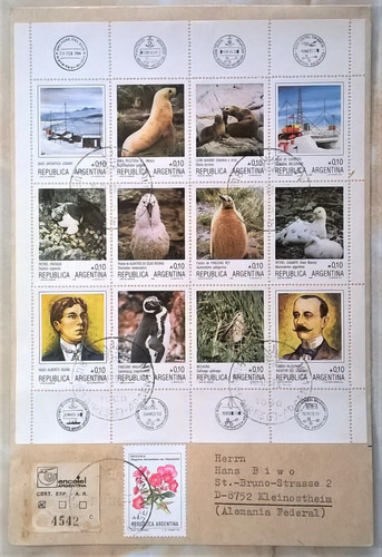 Argentina, Bloque Gj Hb 54 Bases Fauna 1986 Usado L13326