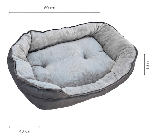 Cama Samba Para Perros Pequeños Color Gris Claro