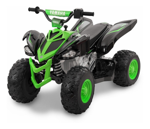 J049 Cuatrimoto - 12 Volt Yamaha Raptor Black/green For Kids