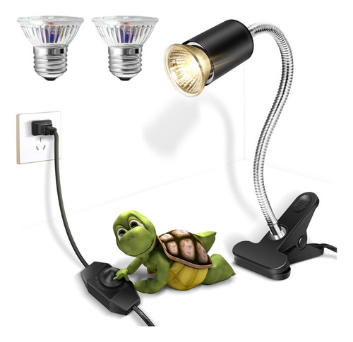 Lámparas De Calor Para Tortuga Reptiles 2 Bombillas Uva+uvb