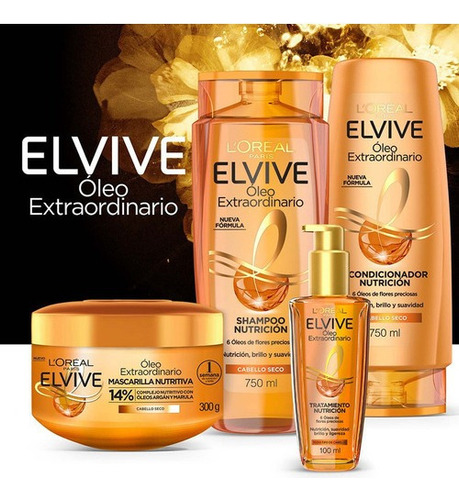 Shampoo Elvive Oleo Extraordinario Nutrición 750 Ml