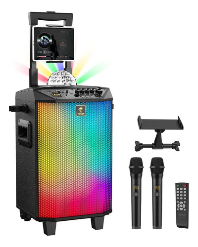 Corneta Bluetooth Con Iluminacion Recargable Karaoke Mic Ina