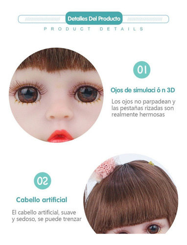 Muñeca Bebé Auxtoo Fashionista 38 cm Articulada con Accesorios para Niñas a Partir de 3 Años