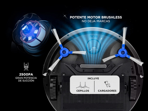 Aspiradora Robot Inteligente Gadnic Sensor Anticaídas 350ml